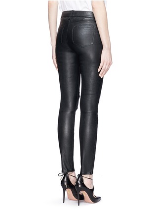 Back View - Click To Enlarge - J BRAND - Distressed leather skinny pants