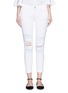 Detail View - Click To Enlarge - J BRAND - 'Capri' distressed cropped slim jeans