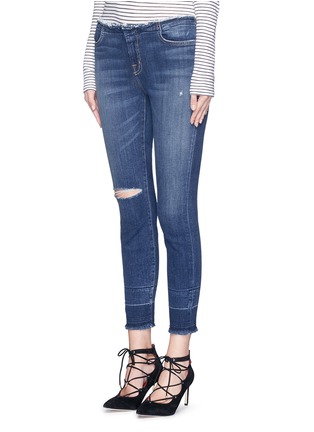 Front View - Click To Enlarge - J BRAND - 'Capri' mid rise frayed trim jeans