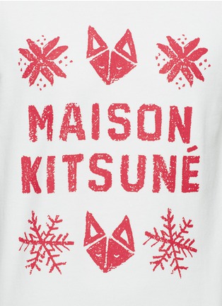 Detail View - Click To Enlarge - MAISON KITSUNÉ - Fox and snowflake print sweatshirt