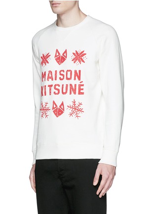 Front View - Click To Enlarge - MAISON KITSUNÉ - Fox and snowflake print sweatshirt