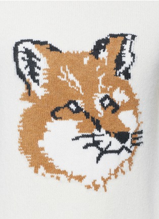 Detail View - Click To Enlarge - MAISON KITSUNÉ - Fox intarsia wool sweater