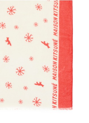 Detail View - Click To Enlarge - MAISON KITSUNÉ - Fox and snowflake print modal-wool scarf
