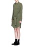 Front View - Click To Enlarge - CURRENT/ELLIOTT - 'The Twist' sleeve sash shirt dress
