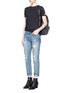 Figure View - Click To Enlarge - CURRENT/ELLIOTT - 'The Fling' distressed cropped jeans
