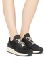 Figure View - Click To Enlarge - COMMON PROJECTS - 'Track Vintage' leather panel mesh sneakers