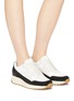 Figure View - Click To Enlarge - COMMON PROJECTS - 'New Track' colourblock patchwork sneakers