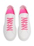 Detail View - Click To Enlarge - COMMON PROJECTS - 'Retro Low Fluo' neon collar leather sneakers