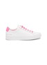 Main View - Click To Enlarge - COMMON PROJECTS - 'Retro Low Fluo' neon collar leather sneakers