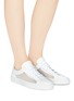 Figure View - Click To Enlarge - COMMON PROJECTS - 'Achilles Low Summer Edition' mesh panel leather sneakers