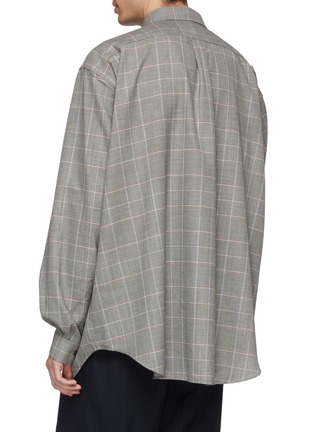 Back View - Click To Enlarge - GUCCI - Flying pig appliqué houndstooth check plaid oversized shirt