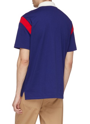 Back View - Click To Enlarge - GUCCI - GG logo appliqué colourblock oversized jersey polo shirt