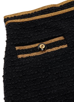 Detail View - Click To Enlarge - GUCCI - Metallic trim patch pocket tweed mini skirt