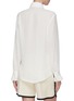 Back View - Click To Enlarge - GUCCI - Ruffle placket GG monogram silk crepe blouse