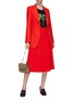 Figure View - Click To Enlarge - GUCCI - Exaggerated peaked lapel wool-silk cady blazer