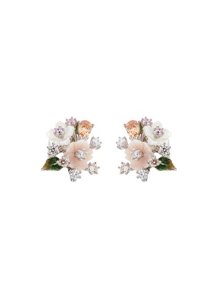 Main View - Click To Enlarge - ANABELA CHAN - 'Mini Bouquet' diamond Mother-of-Pearl stud earrings