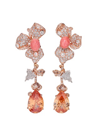 Main View - Click To Enlarge - ANABELA CHAN - 'Orchid' diamond gemstone detachable drop earrings
