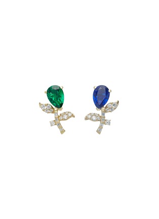 Main View - Click To Enlarge - ANABELA CHAN - 'Tulip' diamond gemstone stud earrings