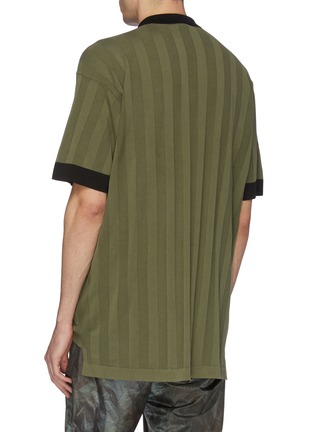 Back View - Click To Enlarge - NIKELAB - 'NRG' stripe mix knit half-zip polo shirt