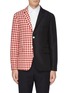 Main View - Click To Enlarge - THOM BROWNE  - Gingham check panel patchwork blazer
