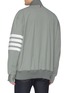 Back View - Click To Enlarge - THOM BROWNE  - Stripe sleeve double zip placket oversized bomber jacket