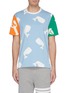 Main View - Click To Enlarge - THOM BROWNE  - Sea animal print colourblock T-shirt