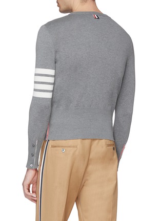 Back View - Click To Enlarge - THOM BROWNE  - Stripe sleeve gnome intarsia sweater
