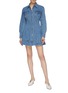 Figure View - Click To Enlarge - COMME MOI - Darted denim dress