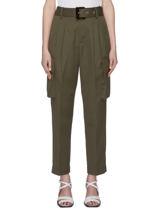 Main View - Click To Enlarge - COMME MOI - Belted pleated cargo pants