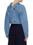 Back View - Click To Enlarge - COMME MOI - Button back cropped denim jacket