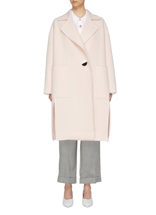 Main View - Click To Enlarge - COMME MOI - Notched lapel side split wool coat