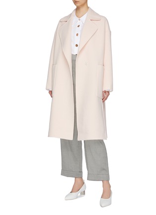 Figure View - Click To Enlarge - COMME MOI - Notched lapel side split wool coat