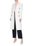 Figure View - Click To Enlarge - COMME MOI - Folded waist double breasted coat