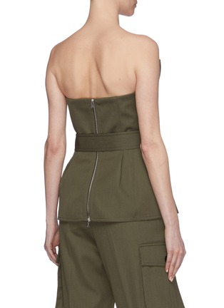 Back View - Click To Enlarge - COMME MOI - Belted asymmetric panelled bustier top