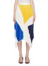 Main View - Click To Enlarge - COMME MOI - Geometric colourblock pleated handkerchief skirt