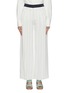 Main View - Click To Enlarge - COMME MOI - Contrast waistband pinstripe twill wide leg pants