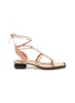 Main View - Click To Enlarge - PEDDER RED - 'Charlotte' sculptural heel strappy leather sandals
