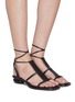 Figure View - Click To Enlarge - PEDDER RED - 'Charlotte' sculptural heel strappy leather sandals
