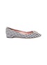Main View - Click To Enlarge - PEDDER RED - 'Janice' strass brooch houndstooth skimmer flats