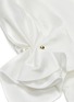  - COMME MOI - Faux pearl pin gathered sleeve boat neck top
