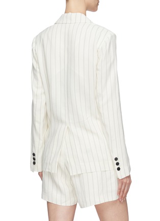 Back View - Click To Enlarge - COMME MOI - Pinstripe double breasted blazer
