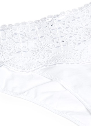 Detail View - Click To Enlarge - LA PERLA - 'Sangallo' broderie anglaise mid rise briefs