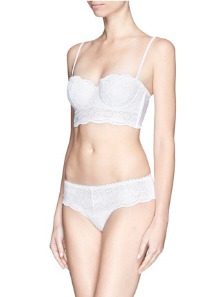 Figure View - Click To Enlarge - LA PERLA - 'Sangallo' broderie anglaise mid rise briefs