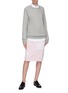 Figure View - Click To Enlarge - THOM BROWNE  - Stripe drawstring French terry sack skirt