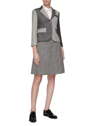 Figure View - Click To Enlarge - THOM BROWNE  - Colourblock panelled twill sport blazer