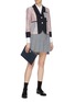 Figure View - Click To Enlarge - THOM BROWNE  - Pleated wool-blend high-low skirt