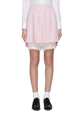 Main View - Click To Enlarge - THOM BROWNE  - Extended bloomer panel pleated mini skirt