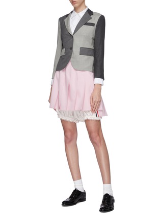 Figure View - Click To Enlarge - THOM BROWNE  - Extended bloomer panel pleated mini skirt