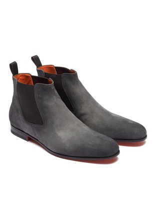 Detail View - Click To Enlarge - SANTONI - Suede Chelsea boots