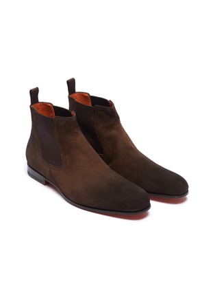Detail View - Click To Enlarge - SANTONI - Suede Chelsea boots